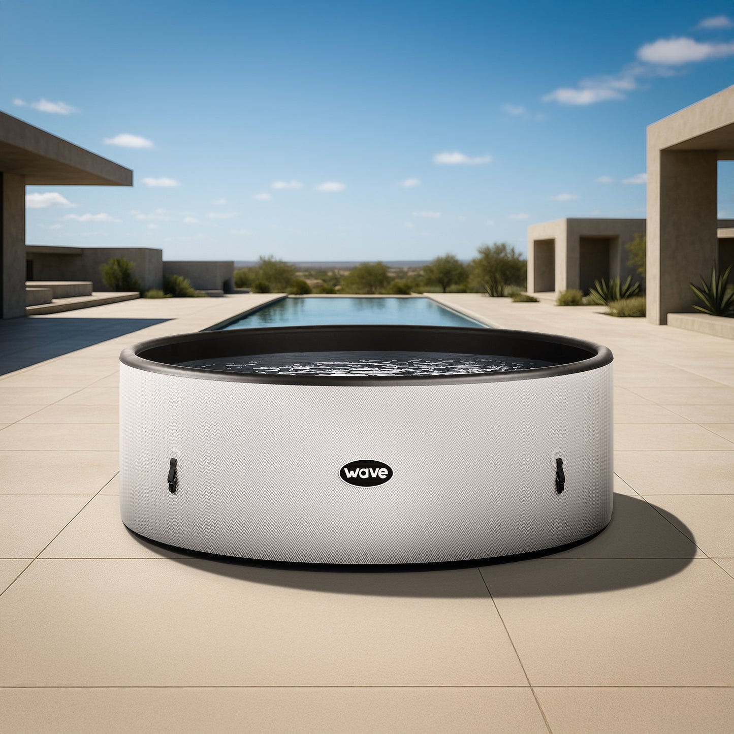 Wavespa Ontario | 4/6 Person Round Drop Stitch Hot Tub | Herringbone