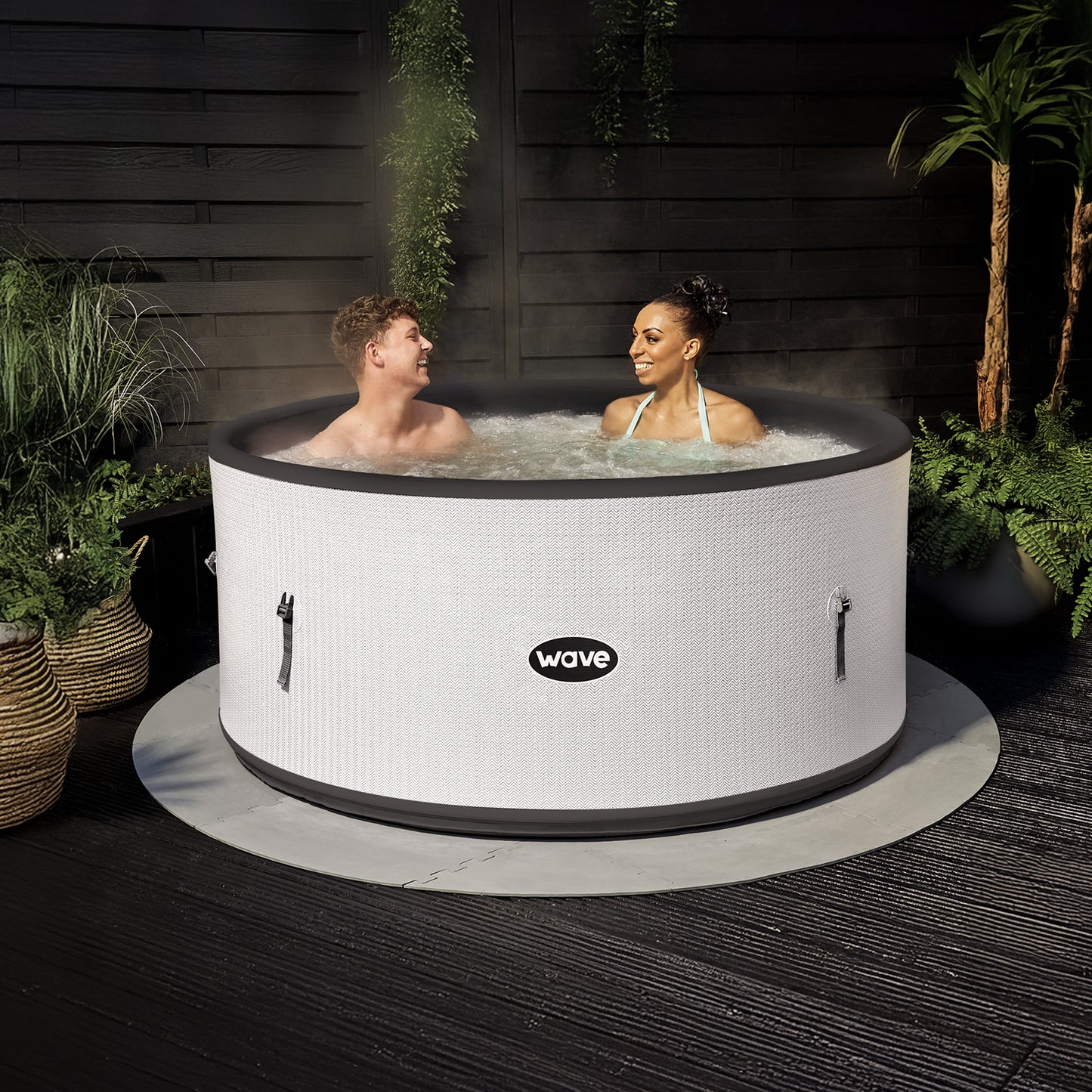 Wavespa Ontario | 4/6 Person Round Drop Stitch Hot Tub | Herringbone