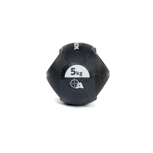 Attack Fitness Double Grip Medicine Ball - Black - 5kg