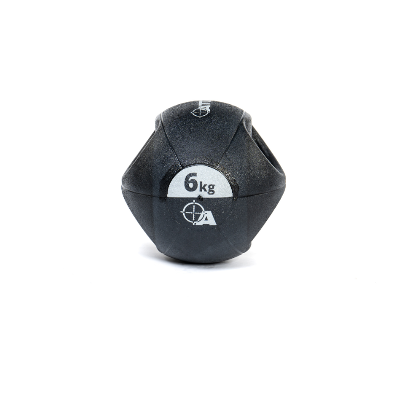 Attack Fitness Double Grip Medicine Ball - Black - 6kg