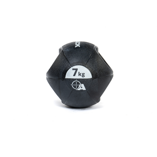 Attack Fitness Double Grip Medicine Ball - Black - 7kg