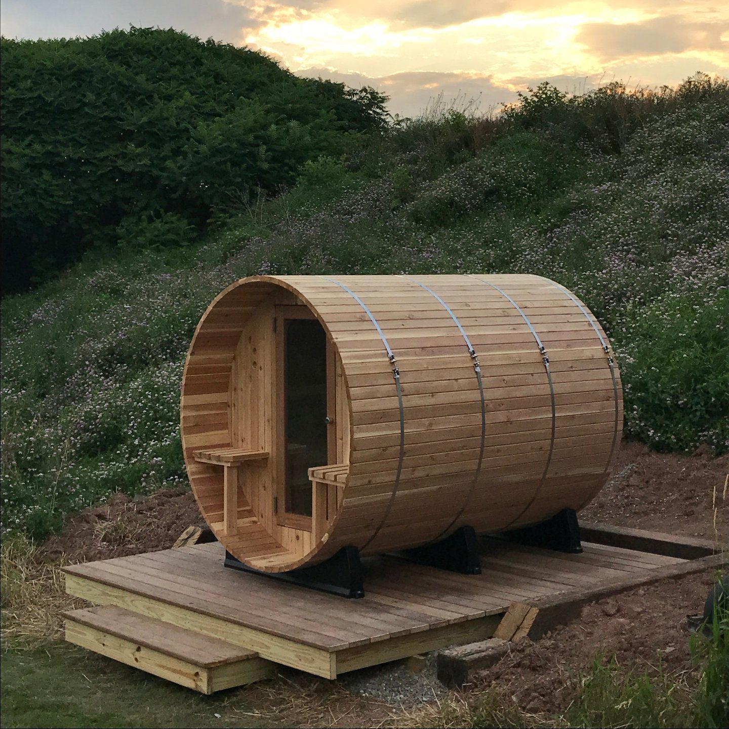 Almost Heaven Huntington 4-6 Person Canopy Barrel Sauna