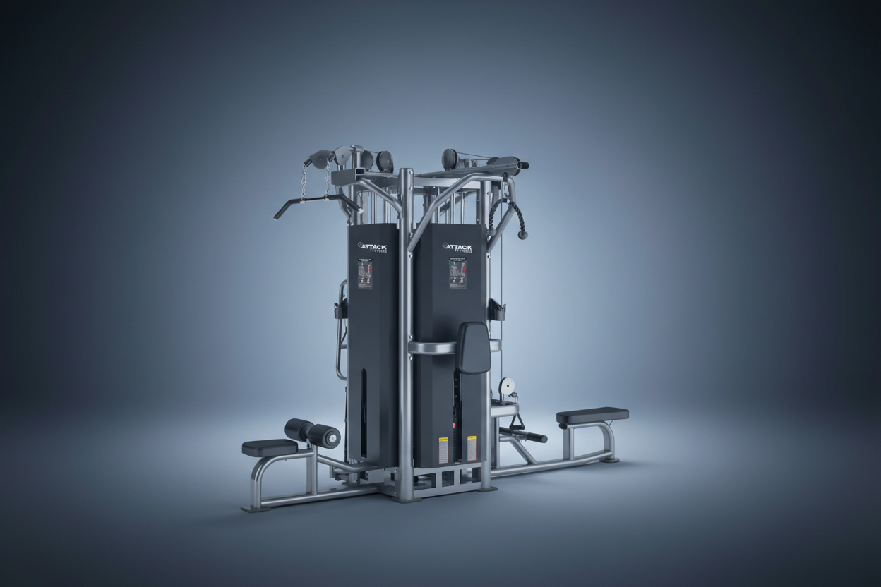 Attack Strength Station Lat Pull / Low Row / Tricep Cable Jungle (4 / 5 / 8 Station Options) - Peak Health and Fitness