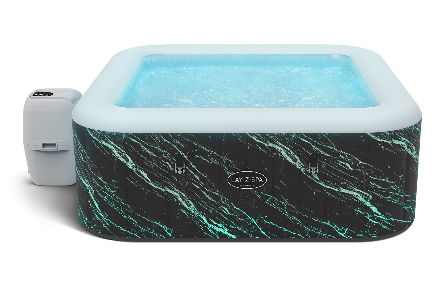 Lay z spa hot tub with marble pattern on a white background