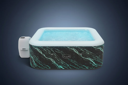 Lay z spa hot tub with marble pattern on a white background