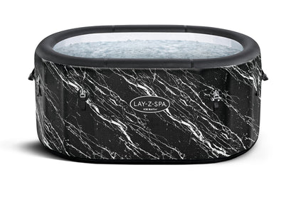 Inflatable hot tub with marble pattern on a white background