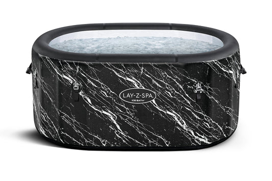 Inflatable hot tub with marble pattern on a white background