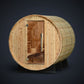 Princeton Wooden barrel sauna with glass door on a white background
