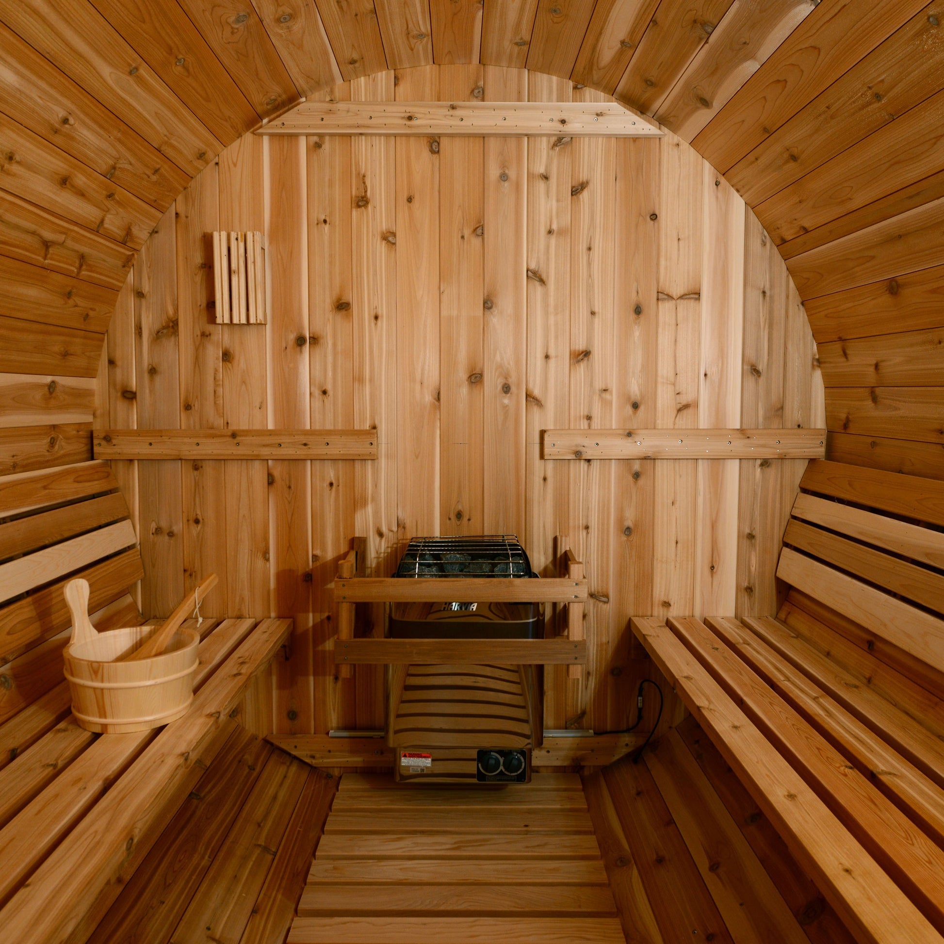 Audra Wooden sauna with benches and a heater