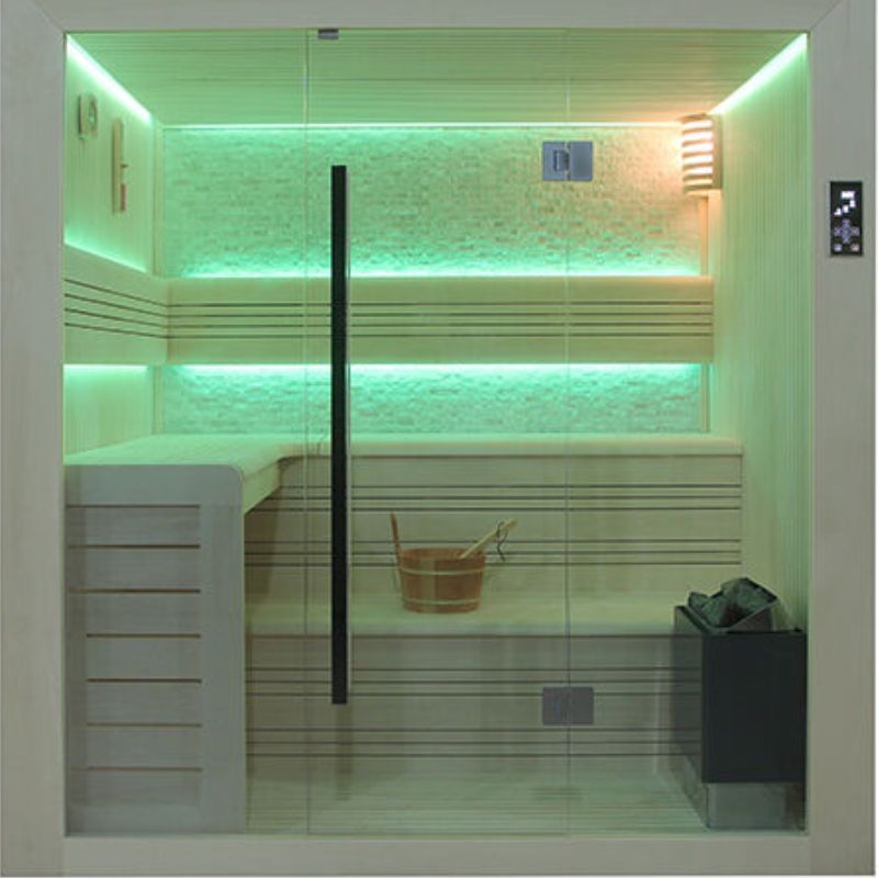 Finnish sauna with digital control panel