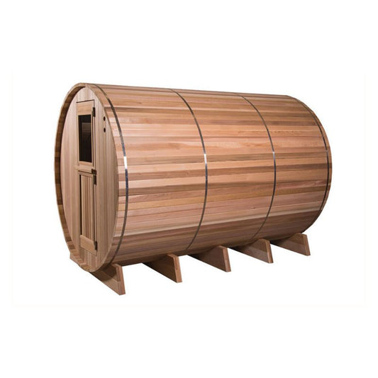 Fonteyn Barrel Sauna Rustic Red Cedar Grandview Multiroom 7+3 ft - Peak Health and Fitness