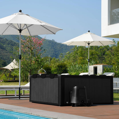 WaveSpa Adriatic | 6 Person Square Aluminium Frame Hot Tub | Black Wood