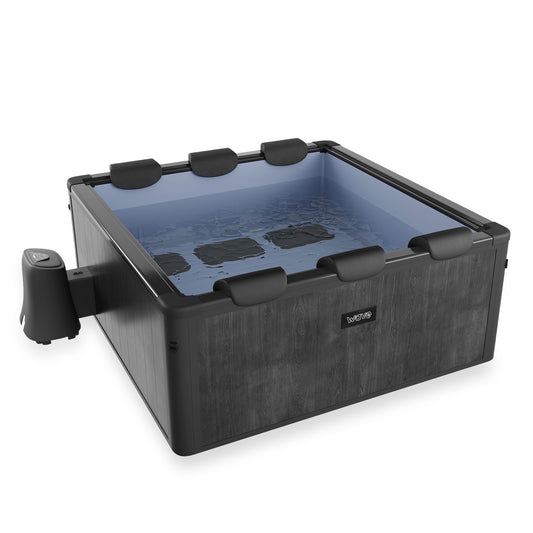 WaveSpa Adriatic | 6 Person Square Aluminium Frame Hot Tub | Black Wood