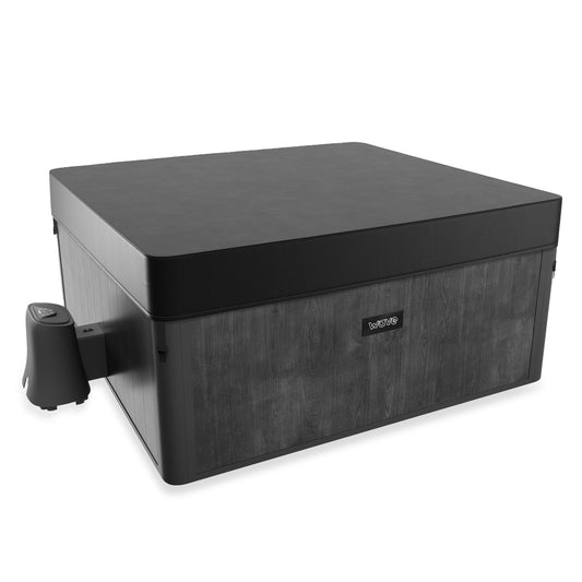 WaveSpa Adriatic | 6 Person Square Aluminium Frame Hot Tub | Black Wood