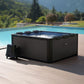 WaveSpa Adriatic | 6 Person Square Aluminium Frame Hot Tub | Black Wood