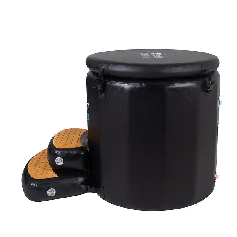 Freein Portable Ice Bath - Ice Bath Barrel with Step Stool