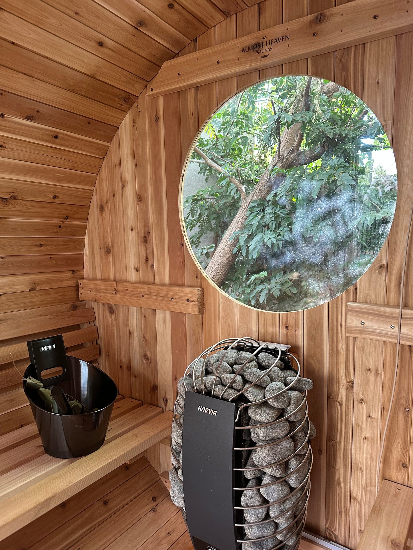 Almost Heaven Huntington 4-6 Person Canopy Barrel Sauna