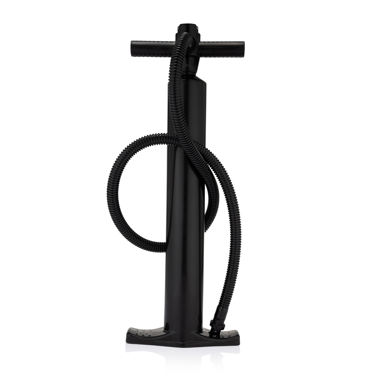 Black bicycle pump on a white background
