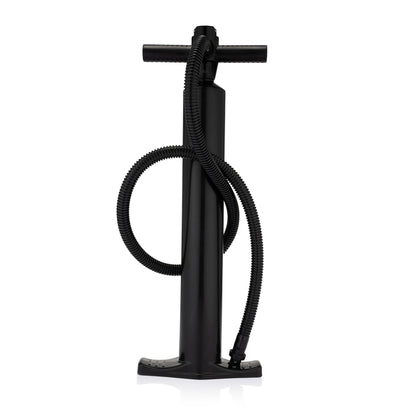 Black bicycle pump on a white background