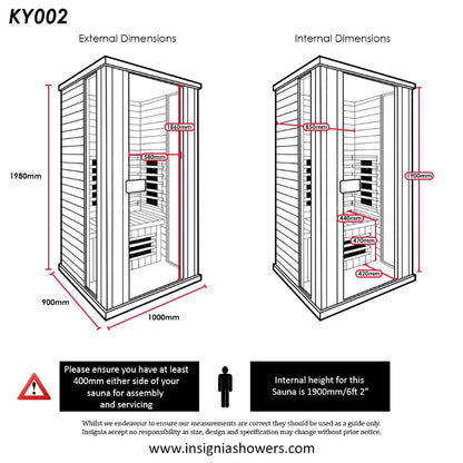 Insignia KY002 Infrared Indoor Sauna 1000mm X 900mm