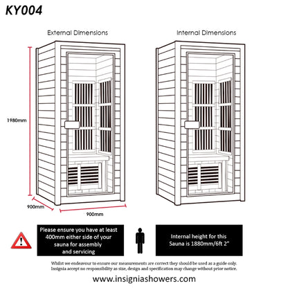 Insignia KY004 Infrared Indoor Sauna 900mm X 900mm