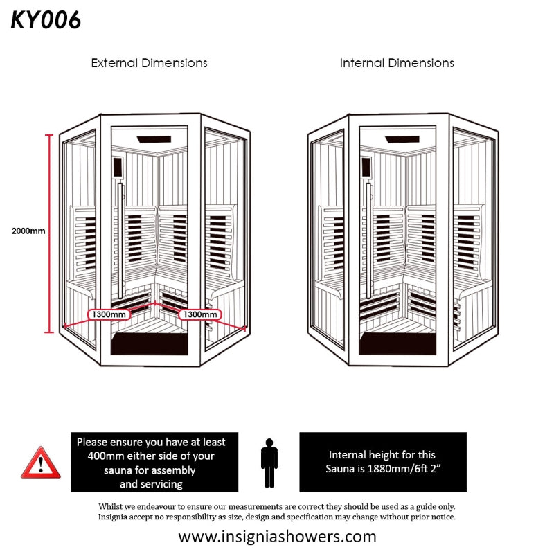 Insignia KY006 Infrared Indoor Sauna 1300mm X 1300mm