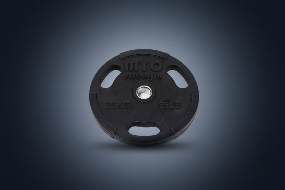 MYO Strength Olympic Disc Rubber Coated Black - 25kg - Peak Health and Fitness