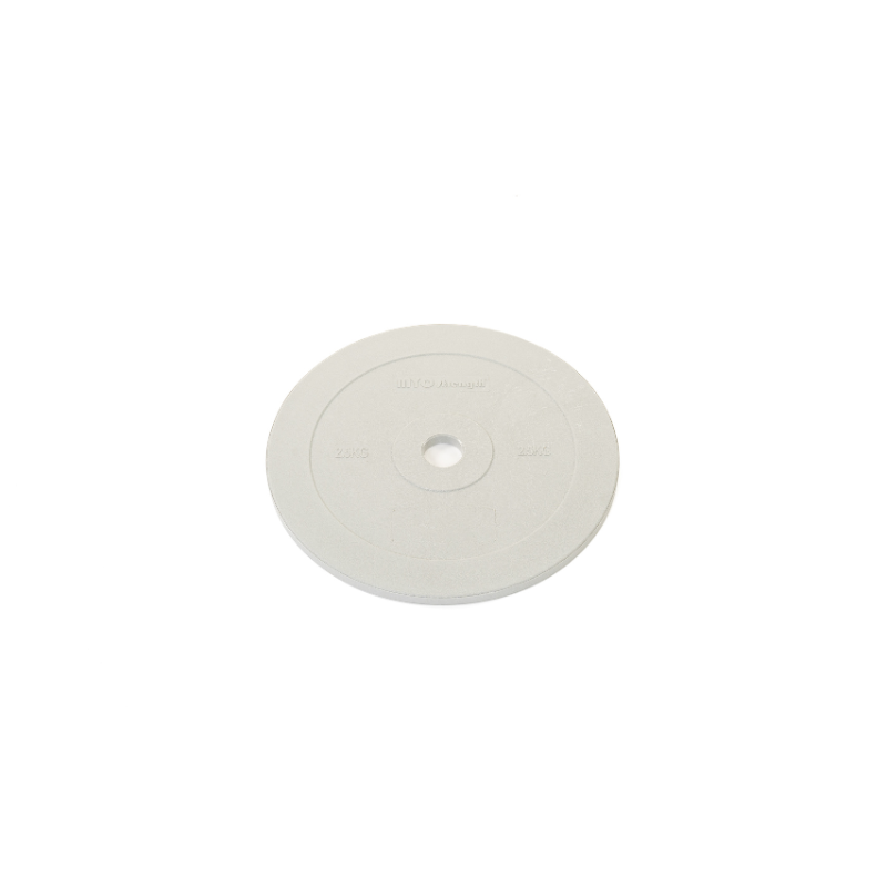 MYO Strength Olympic Solid Rubber Coloured Bumper Plate - 25kg Red / Grey – 450mm - Peak Health and Fitness