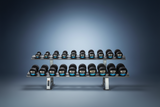 MYO Strength Rubber Dumbbells with PU End Caps - 2.5 - 60kg (2.5kg inc / 24 pairs set) - Peak Health and Fitness