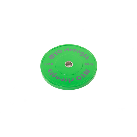 MYO Strength Olympic Solid Rubber Coloured Bumper Plate - 10kg Green / Grey – 450mm