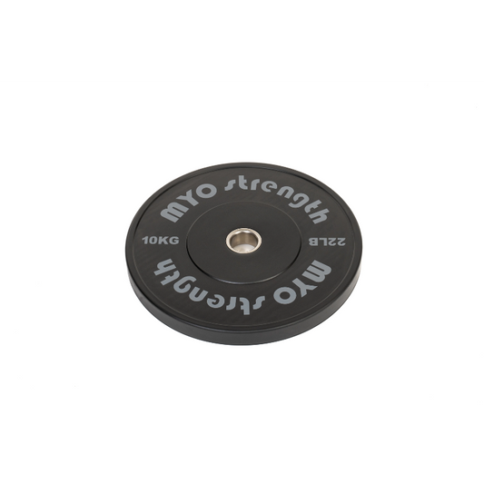 MYO Strength Olympic Solid Rubber Bumper Plate - 10kg Black - 450mm