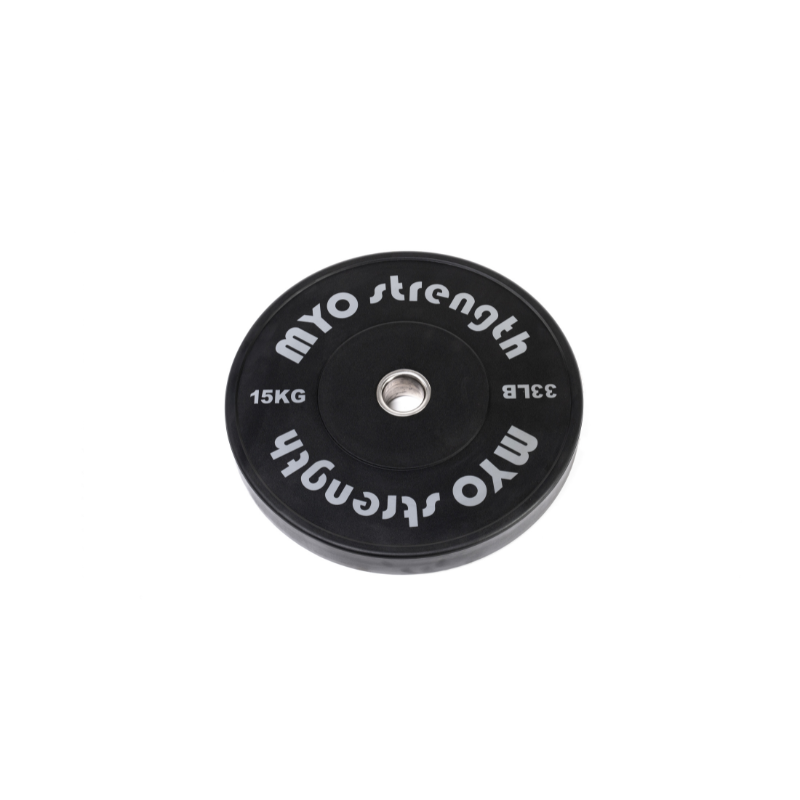 MYO Strength Olympic Solid Rubber Bumper Plate - 15kg Black - 450mm