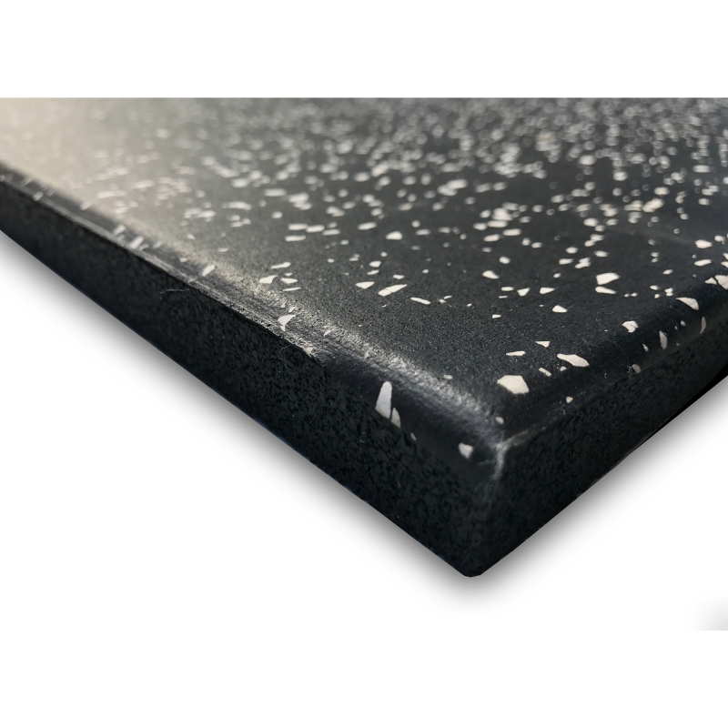 MYO Strength Rubber Black Tile with White Speckled Surface 1000mm x 500mm x 20mm