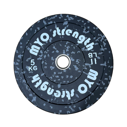 MYO Strength Olympic Rubber Bumper Plate - 5kg Black/Grey Speckled