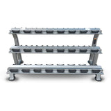 MYO Strength Dumbbell Rack - 12 Pair 3 Tier with Stirrups - Black