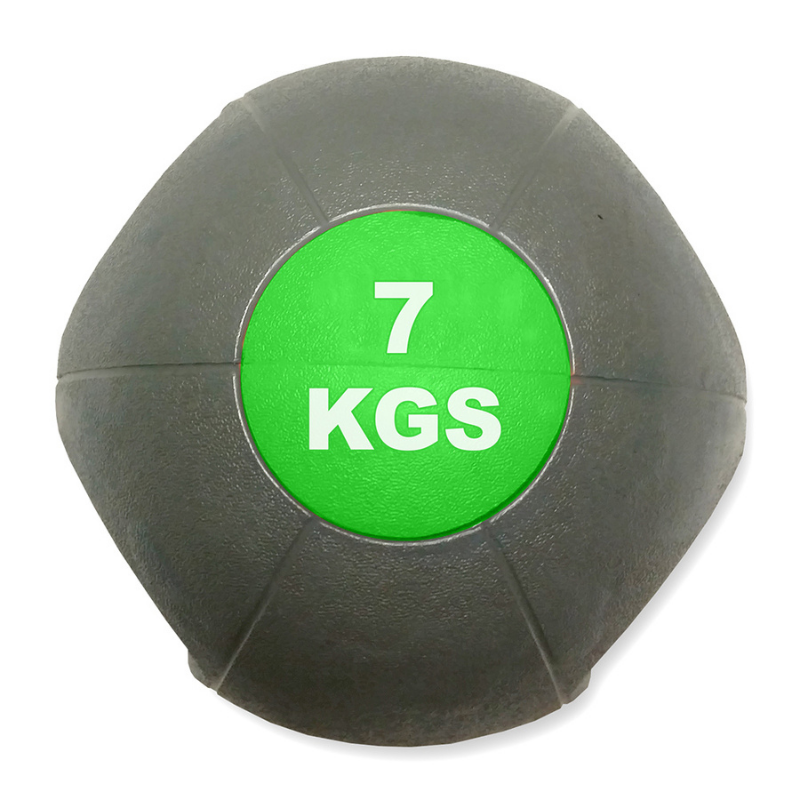 MYO Strength Double Grip Medicine Ball - 7kg - Grey/Green