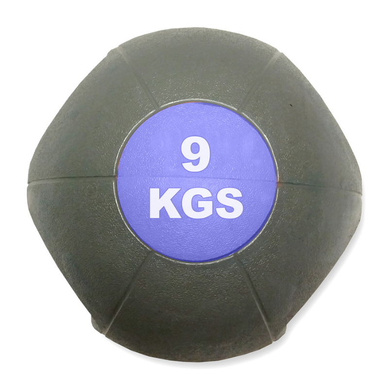 MYO Strength Double Grip Medicine Ball - 9kg - Grey/Blue