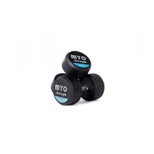 MYO Strength Rubber Dumbbells with PU End Caps - 35kg Pair