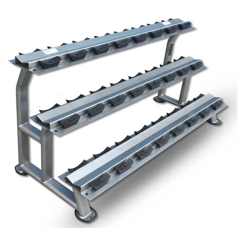 MYO Strength Racks Dumbbell Rack - 12 Pair 3 Tier with Stirrups