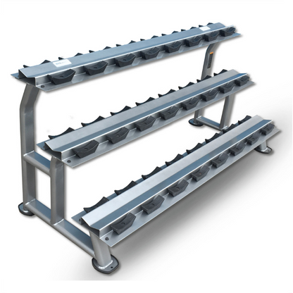 MYO Strength Racks Dumbbell Rack - 12 Pair 3 Tier with Stirrups