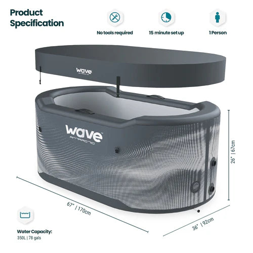 Wave Antarctic | Drop Stitch Ice Bath | Black - Peak Health and Fitness