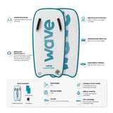Wave Hopper | Inflatable Body Board | 112x51x10cm - Peak Health and Fitness