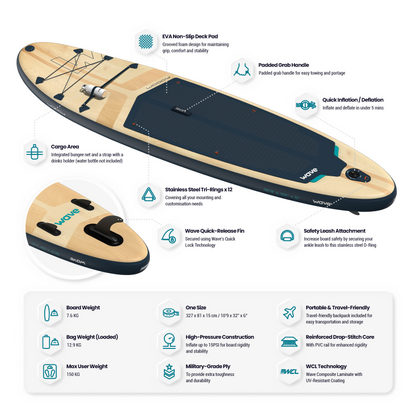 WaveSUP 10'9ft Woody 2.0 SUP Board