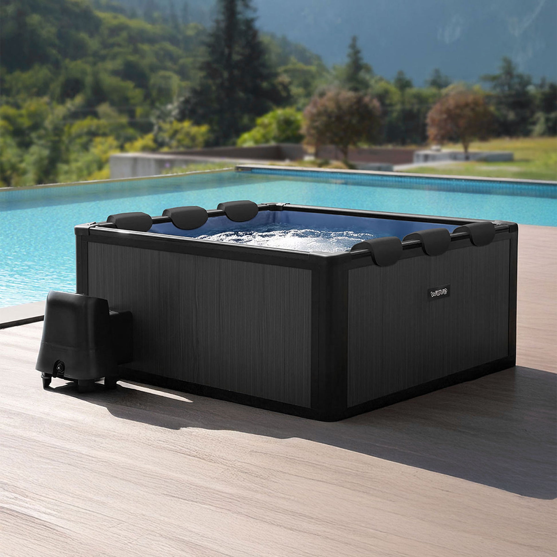 WaveSpa Adriatic hot tub in outdoor garden setting
