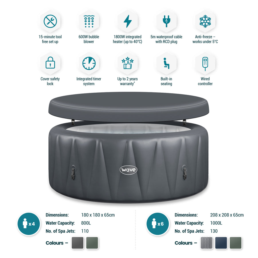 WaveSpa Atlantic hot tub grey rattan finish