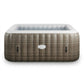 Inflatable hot tub with woven exterior and visible brand logo on a white background