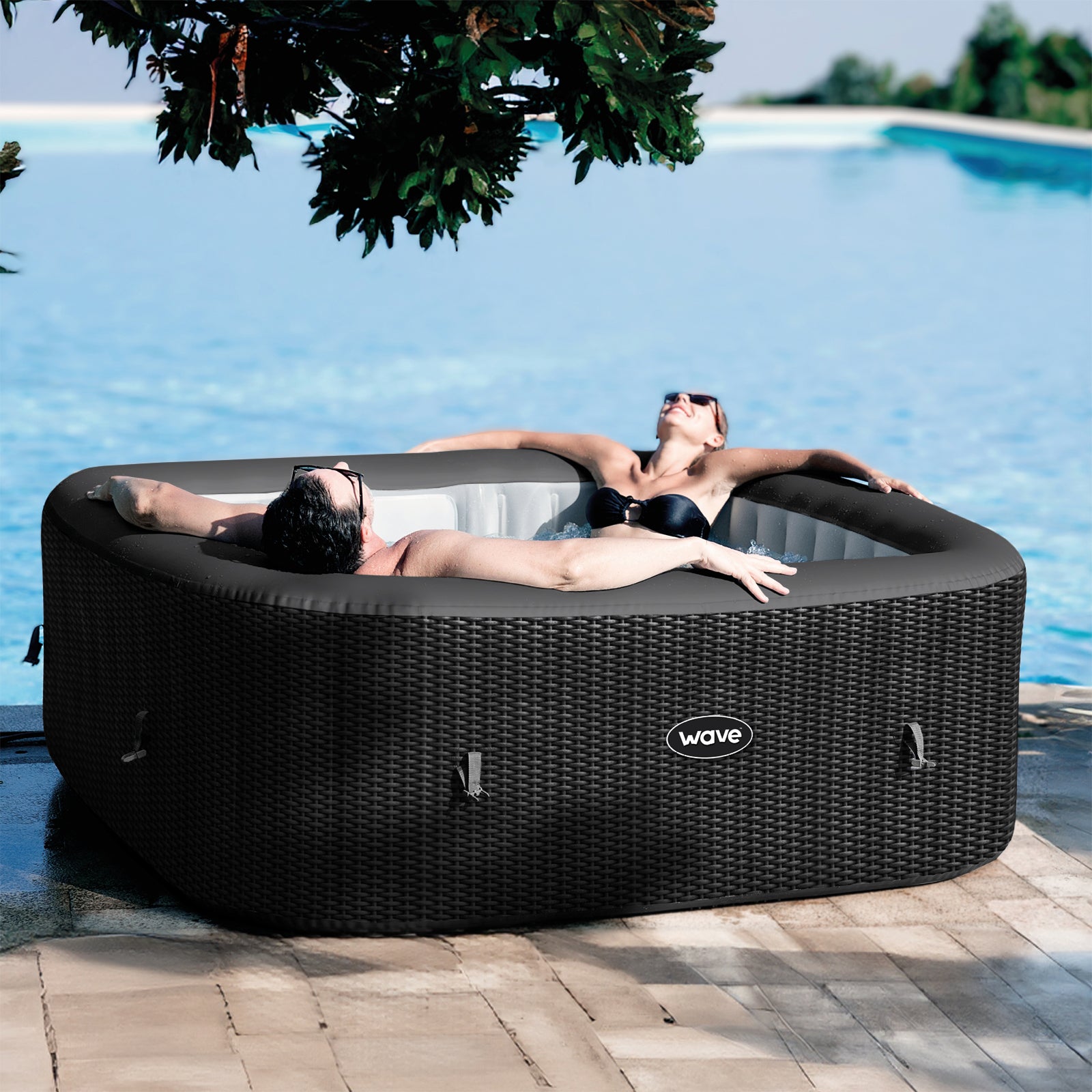 WaveSpa Pacific square corner seating view