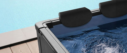 WaveSpa Adriatic | 6 Person Square Aluminium Frame Hot Tub | Black Wood