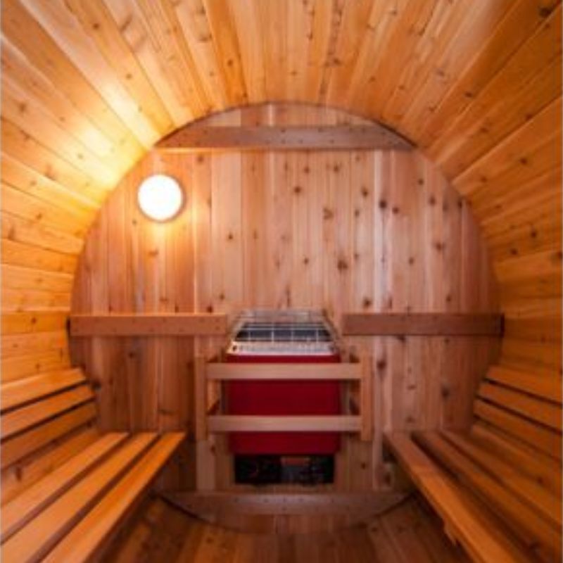garden sauna barrel shape