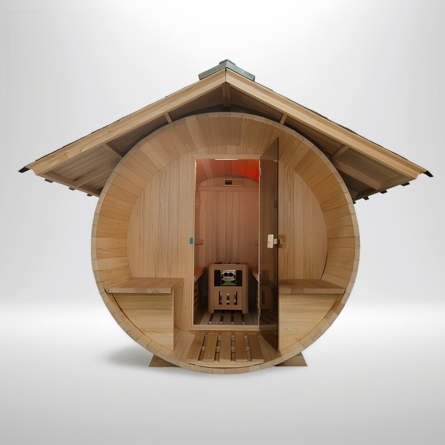 Insignia Hybrid Barrel Sauna With Porch